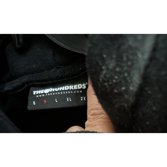 The Hundreds Black Pullover Hoodie ROSES ON LOGO MENS SIZE M PRE-OWNED - Picture 6 of 7